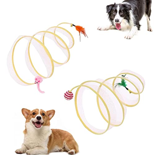 Gefaltete Katzentunnel S-Typ Tunnel Kätzchen Spielzeug Katzen Interaktives Spielzeug für Innenkatzen Welpe 2pcs, Cat Interactive Toy von Grtheenumb