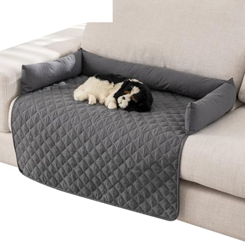 Grtheenumb Hundebett für Couch, Couch Hundebett, 47 x 30 Zoll Couch Hundebett 3-Seiten-Bolster-Hundematte für Couch Anti-Rutsch & wasserdicht von Grtheenumb