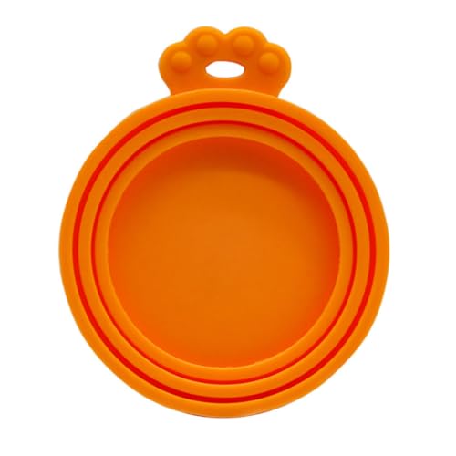 Grtheenumb Silikon kann universelle Haustiernahrung Bedecken, doppelt BPA-freie Dose Deckel für Katzenhundfutter Zinn Orange Silikon Dose Top von Grtheenumb