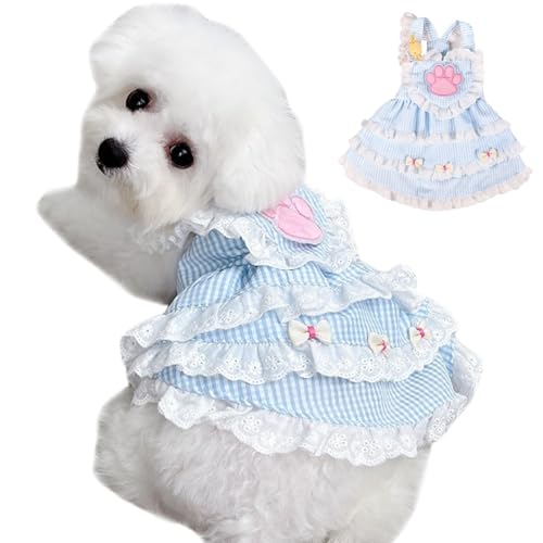 Hundeprinzessin Kleid, Katzenkleid, entzückend Lolita Hund & Katzenkleid mit Pfotenmuster Spitzenverkleidung Welpenkleid Kätzchen Rock weiche und komfortable Katze Welpe Kostüm Haustier Mädchen Süßes von Grtheenumb