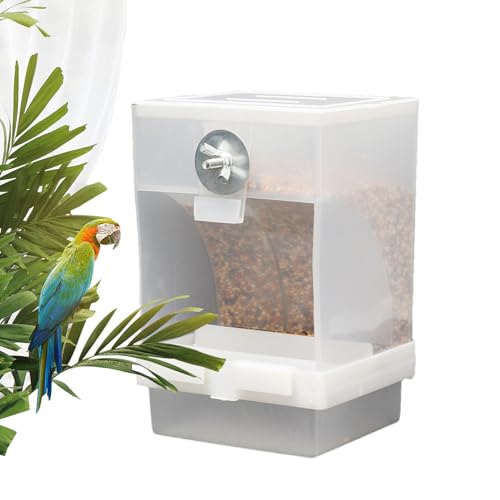 Automatischer Papageien-Futterspender, Vogelfutterspender für Käfige - Futterspender für Barschsittiche aus Acryl - Einfach zu installierendes Käfigzubehör für kleine und mittelgroße von Gruwkue