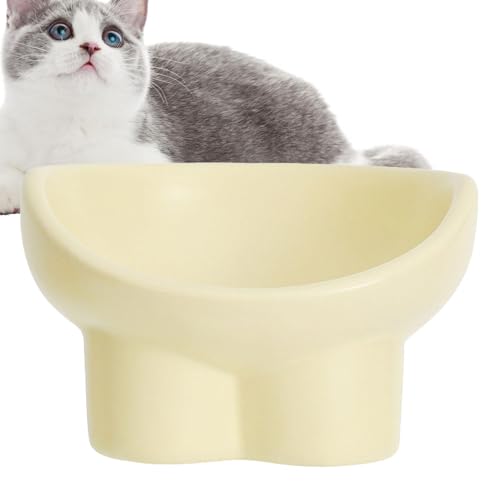 Erhöhte Keramiknäpfe für Katzen,Erhöhter Futternapf für Katzen,Stressfreie breite Futternäpfe | Erhöhter, stressfreier Futternapf aus Porzellan, Futternapf für Haustiere schützt die von Gruwkue