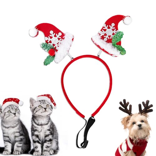 Weihnachtsgeweih-Stirnband,Haustier-Weihnachts-Kopfbedeckungs-Zubehör-Set | Weiches Haustier-Weihnachtskleidungs-Zubehör-Set, Haustier-Kostüme, Zubehör für Kaninchen, Haustiere, Katzen von Gruwkue