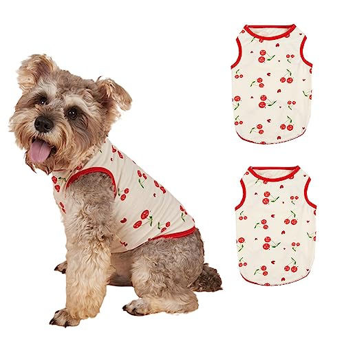 2 Stück Haustier Hundeweste Hund Kirsche Pullover Welpe und Katze Schlafanzug Sweatshirt von GsLxx