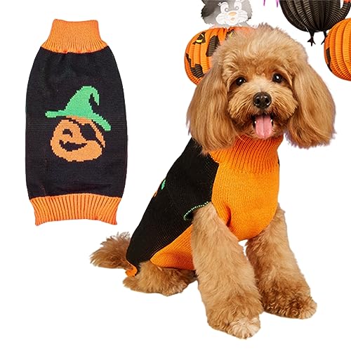 Haustier Hund Pirate Kürbis Strickpullover Kleine Katze Hund Warme Kleidung Geeignet für Halloween Geburtstag Urlaub Neujahr (M) von GsLxx