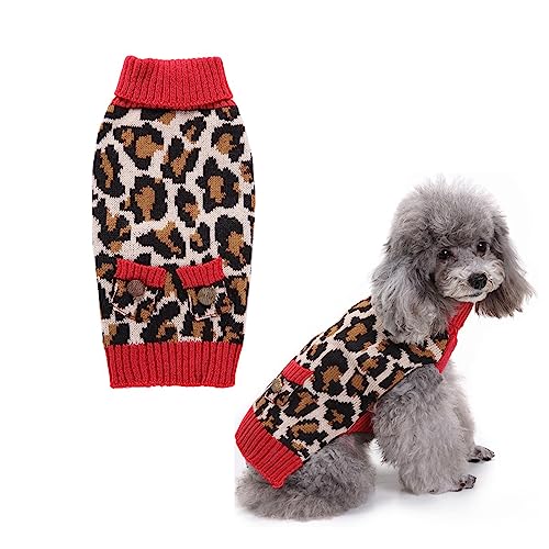 Hund Pullover Klassische Leopard Print Hundejacke Herbst/Winter Kleine Medium Große Hundebekleidung (M) von GsLxx