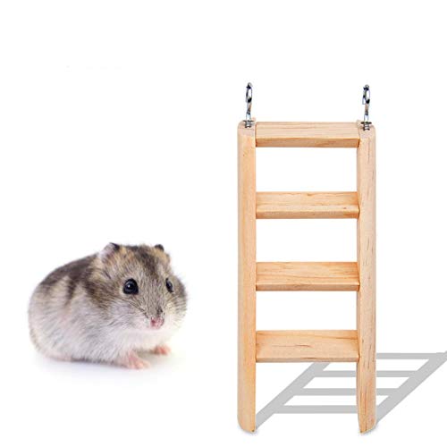 Gshy Naturholz Hamstertreppen Leiter Klettern Beißendes Spielzeug für Hamster Meerschweinchen Maus Dekoration für Kleintierkäfig von Gshy