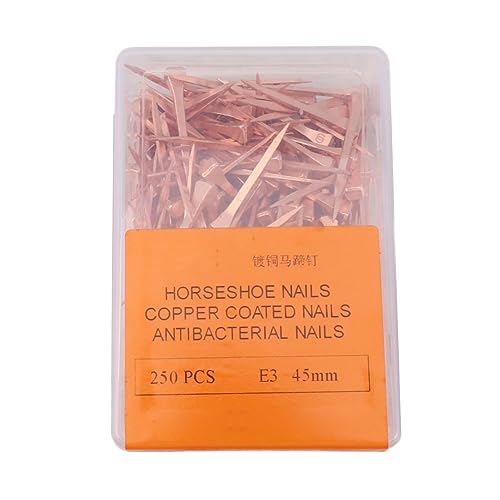 Gsycle 250 PCS Copper Horseshoe Nails, Rustproof Horseshoe Nails Copper Horseshoe Nails Spikes Equestrian Riding Equipment for Pet Supplies (45mm E3) von Gsycle