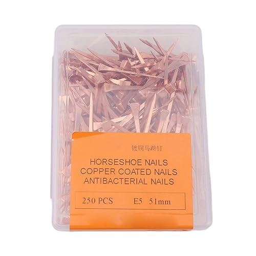 Gsycle 250 PCS Copper Horseshoe Nails, Rustproof Horseshoe Nails Copper Horseshoe Nails Spikes Equestrian Riding Equipment for Pet Supplies (51mm E5) von Gsycle