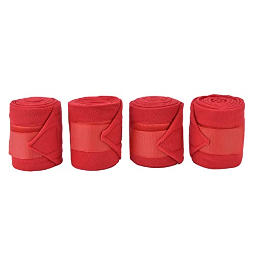 Gsycle 4PCS Pferdebeinkette, Selbstklebende, atmungsaktive Tierbeinbandage, vielseitige Pferdebeinbandage für den Beinschutz von Kühen und Pferden (Rot) von Gsycle