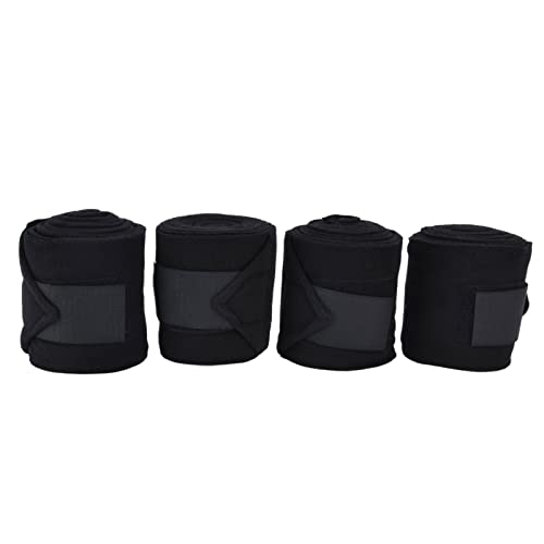 Gsycle 4PCS Pferdebeinkette, Selbstklebende, atmungsaktive Tierbeinbandage, vielseitige Pferdebeinbandage für den Beinschutz von Kühen und Pferden (Schwarz) von Gsycle