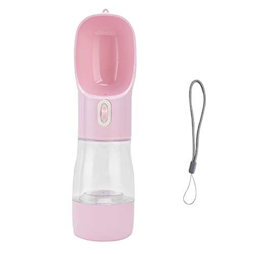 Gsycle Hundewasserflasche, 2-in-1 tragbarer, auslaufsicherer Reise-Hundefutterbehälter, Haustier-Wasserspender für Reisen im Freien (Pinkish) von Gsycle