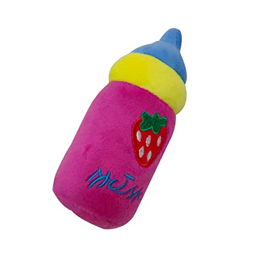 Gsycle Kleines Hund Plüschspielzeug, weiche Milchflasche Interactive Dog Toy Retriever Haustier Quietscher Spielzeug für mittlere und kleine Hund, Nicht für Aggressive Kauen (Rose Red) von Gsycle