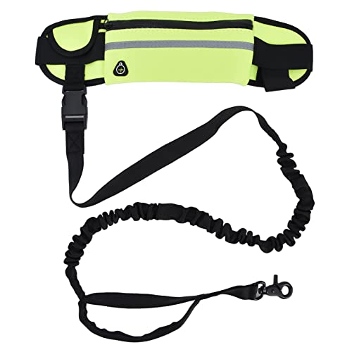 Sport-Gürteltaschen-Leine-Set, freihändige Hundeleine, Hundelauf-Zugseil, Taillen-Hundeleine mit reflektierendem Gummiband zum Spazierengehen und Laufen Ihres Hundes (Grass Green) von Gsycle