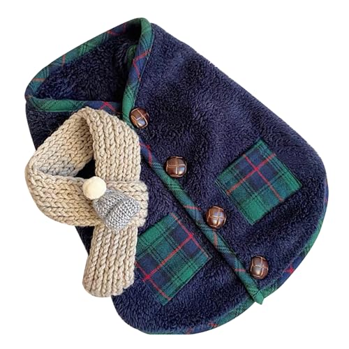 Winterkleidung für kleine Hunde, weicher Fleece-Hundepullover, Welpen-Weihnachtsweste, niedliche warme Haustierkleidung mit Schal für kleine mittelgroße Hunde, Yorkie, Chihuahua, (L) von Gsycle