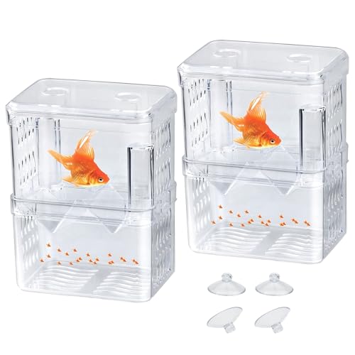 Fisch Ablaichkasten,Guador 2 Stücke Jungfisch Inkubator Schwimmende Laichkasten Aquarium Isolationsbox Aquarium Aufzuchtbehälter Jungfisch Inkubator für Aquarium Tank Züchter(M) von Guador