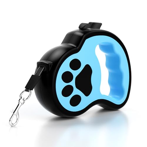 Hundeleine,Guador Leine 5 Meter Einziehbar Universal Haustier Leine Verriegelung It Einem Tastendruck Pet Leash Anti-Rutsch-Griff Leine Für Hundespaziergänge Im Freien 360°Anti-Wirrwarr Hundeleine von Guador