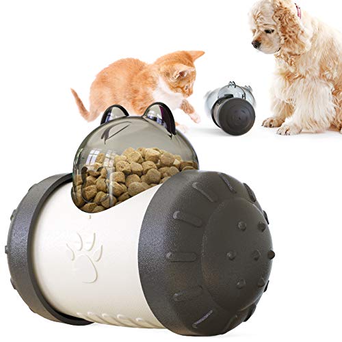 Guardians Treat Dispensing Hundespielzeug, Tumbler Dog Cat Food Dispenser Feeder Ball Toys, Interaktives Chase Spielzeug für Haustiere erhöht IQ (Schwarz) von Guardians