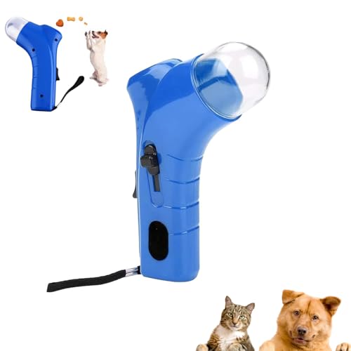 Cat Treat Shooter Gun, Cat Treat Launcher Gun, Treat Guns Shooter, Dog Food Catapult, Handheld Interactive Pet Snack Catapult, for Dog Exercise Training (Blue) von Guegalls