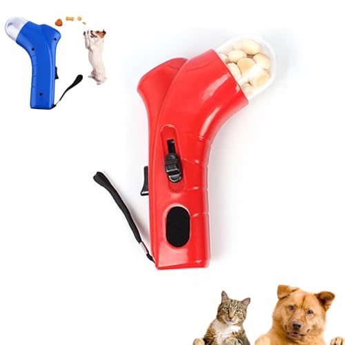 Cat Treat Shooter Gun, Cat Treat Launcher Gun, Treat Guns Shooter, Dog Food Catapult, Handheld Interactive Pet Snack Catapult, for Dog Exercise Training (Red) von Guegalls