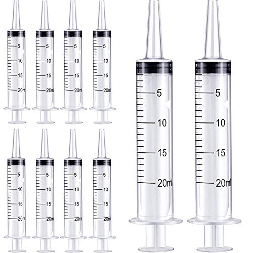 Gufastoe 10 Stück 20ml Sterile Spritzen Ohne Nadeln mit Kappe,für Kleine Haustierfütterung Industrielle Präzisionsanwendung von Gufastoe