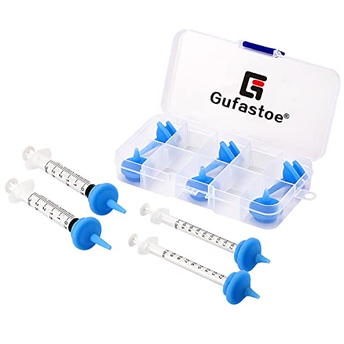 Gufastoe 10 Stück Original + Mini blaue Brustwarzen mit Spritzen für Haustiere und Wildtiere von Gufastoe