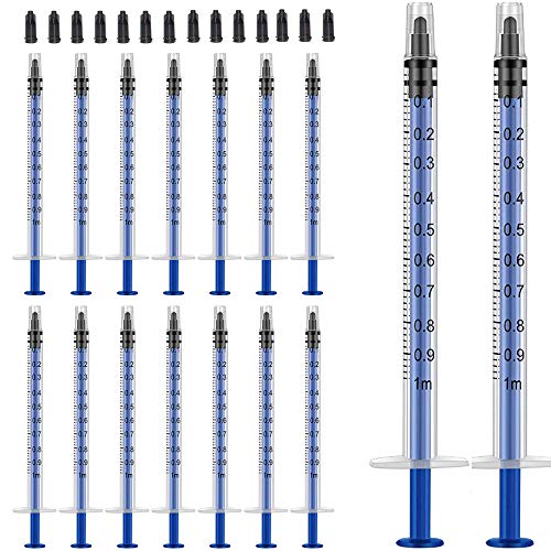 Gufastoe 100 Stück 1ml Spritze mit Schutzkappen für Industrie oder Tierfutter(Blau) von Gufastoe