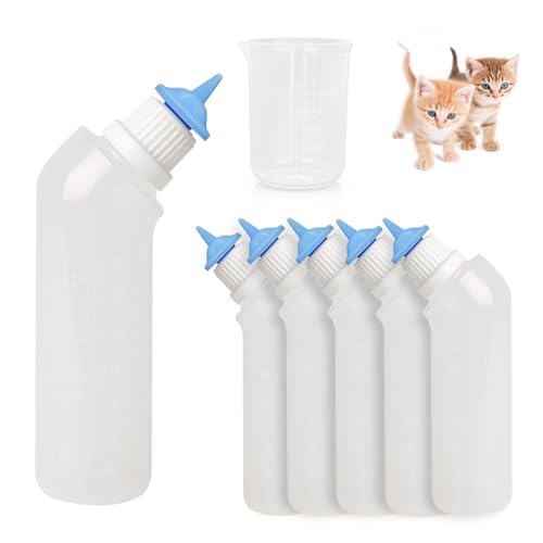 Gufastoe 5Pcs Haustier Fütterung Mini Silikon Nippel mit Flasche für Welpen Hund Katze oder andere Haustiere (Blaue Farbe) von Gufastoe