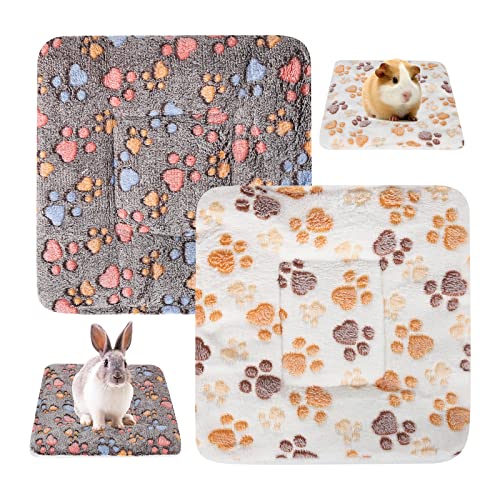 Gukasxi 2 pcs Kleintierbett, Plüschbett für kleine Tiere, Winter Warm Fleece Schlafunterlage Flauschige Welpendecke, Warmes Bett für Eichhörnchen Igel Häschen Chinchilla und andere Kleintiere von Gukasxi