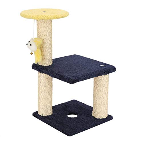 3-lagiges Katzenkletterbaum-Kratzbrett und hängendes Spielzeug Home Pet Activity Center Interaktives Katzenspielzeug mit Wellpappe-Muster von Gulunmun