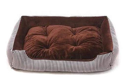 Betten & Sofas Für Katzen Hundebetten Großes Hundebett Schlafcouch Striped Abnehmbare Hundekatze Matratze Für Katzen Schlafsofa Zwinger Bettwäsche Pads Pet Supplies-Dark_Brown_Stripe_Xl_80X60X1 von Gulunmun