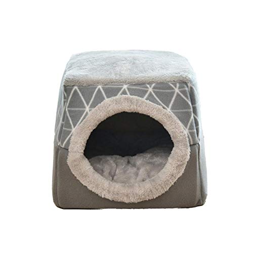 Betten & Sofas Für Katzen Hundebetten Hot Dog Kennel Folding Pet Cage Plüsch Hundenest Hautfreundliches Haus Für Welpen Katze Komfort Welpenprodukt Warm Pet Supplies-Gray_L von Gulunmun