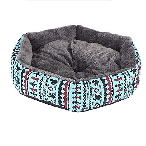 Betten & Sofas Für Katzen Hundebetten Plüsch Super Weiches Haustierbett Wasserdichte Katze Haustier Zwinger Hund Runde Katze Winter Warme Schlafsack Waschbar Welpen Bett Kissen Mat-B_L (48X48X1 von Gulunmun