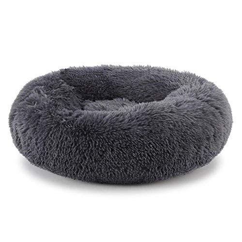 Betten & Sofas Für Katzen Hundebetten Wärmendes Rundes Haustierbett Für Kleine, Mittelgroße Hunde Und Katzen 100% Neue Baumwolle Hundehütte Katzenmatten Sofa Puppy Cushion @ Dark Grey 90Cm Durc von Gulunmun