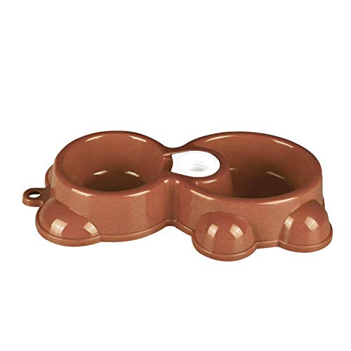 Fressnäpfe Für Hunde Fressnäpfe Für Katzen Gesunde Bunte Hundebedarf Dual Port Hund Utensilien Schüssel Katze Trinkbrunnen Pet Food Dish Automatische Wasserspender Feeder @ Dark, Khaki von Gulunmun