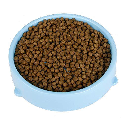 Fressnäpfe Für Hunde Fressnäpfe Für Katzen Haustier Hundefutter Feed Darm Feeder Kätzchen Wellenmuster Katze Schüssel Gesunde Kitty Interaktive Langsam Anti Slip Dish @ Blue von Gulunmun