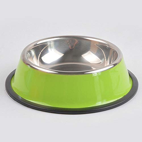 Fressnäpfe Für Hunde Fressnäpfe Für Katzen Pure Colour Hundenahrungsnäpfe Für Hunde Edelstahl-Futternäpfe Trinkwasser Dog Dish Feeder Produkte Puppy Cat Supplies @ Green, L von Gulunmun