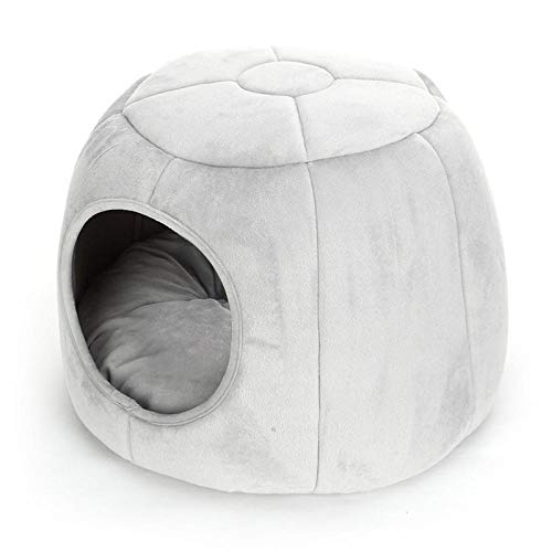 Gulunmun 3 Arten Faltbares Katzenbett Haustier Winter Plüsch Katzenhaus für Innenhunde Zwinger Matte Kleiner Hund Warme Höhle Schlafsack Produkte-Burgund_L von Gulunmun