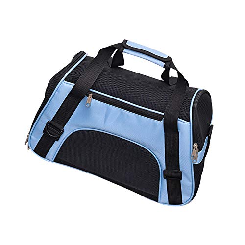 Gulunmun 4 Farben Haustier Katze Tragetasche Mesh Atmungsaktive Hundetrage Kleine Hundetasche Welpen Reisetasche Haustier Tragetasche Für Hund Katzen-Blau, L von Gulunmun