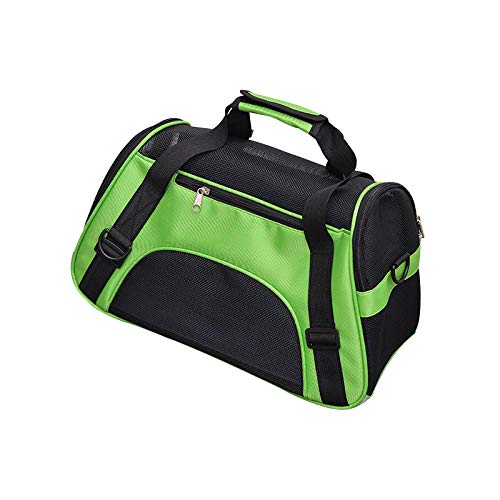 Gulunmun 4 Farben Haustier Katze Tragetasche Mesh Atmungsaktive Hundetrage Kleine Hundetasche Welpen Reisetasche Haustier Tragetasche Für Hund Katzen-Grün, L von Gulunmun