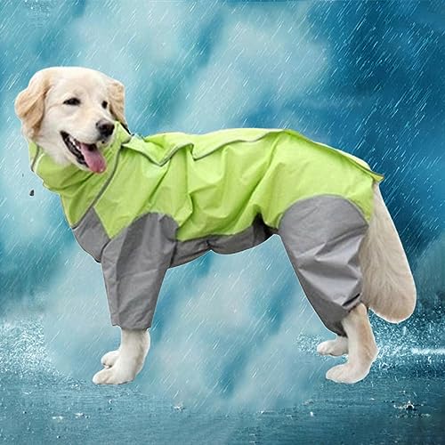 Gulunmun All-Inclusive-Regenmantel Für Große Hunde,Wasserdicht,Kleidung Für Große Hunde,Mantel,Kapuzenpullover,Regenjacke,Reflektierend,Poncho Für Kleine,Mittelgroße Und Große Hunde,Grün,5XL von Gulunmun