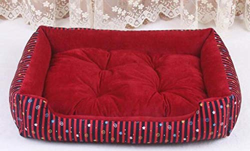 Gulunmun Betten & Sofas Für Katzen Hundebetten Großes Hundebett Schlafcouch Striped Abnehmbare Hundekatze Matratze Für Katzen Schlafsofa Zwinger Bettwäsche Pads Pet Supplies-Red_Stripe_M_60X45X15Cm von Gulunmun