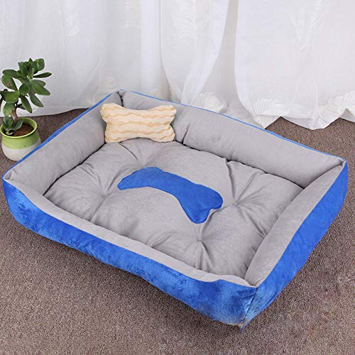 Gulunmun Betten & Sofas Für Katzen Hundebetten Haushalt Zwinger Haustier Matte Klein Mittel Hund Groß Hundebedarf Bett Hundehaus Katzenstreu Vier Jahreszeiten Universal-Blau-Grau_60X45X15Cm von Gulunmun