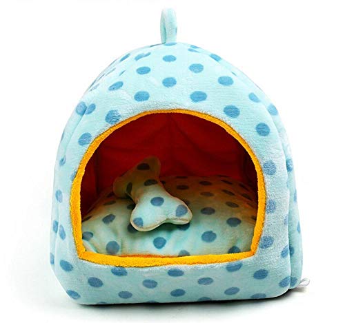 Gulunmun Betten & Sofas Für Katzen Hundebetten Haustier Hund Katze Bett Pad 3 Größe Large Dog Bed Für Plus Größe 1Pc Bett + 1Pc Pad + 1Pc Spielzeug Bone-Blue_Dot_L von Gulunmun