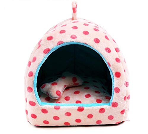 Gulunmun Betten & Sofas Für Katzen Hundebetten Haustier Hund Katze Bett Pad 3 Größe Large Dog Bed Für Plus Größe 1Pc Bett + 1Pc Pad + 1Pc Spielzeug Bone-Pink_Dot_L von Gulunmun