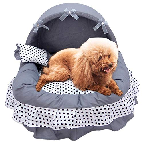 Gulunmun Betten & Sofas Für Katzen Hundebetten Lace Princess Haustier Hundebett Haus Kiste Katze Bett Käfig Korb Puppy House Dream Nest Pet Kennel Sofa Hundenest Weiche Heimtierbedarf @ Grey M von Gulunmun