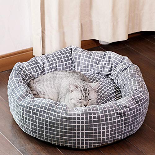 Gulunmun Betten & Sofas Für Katzen Hundebetten Round Cotton Katzenbett Pet House Weiche Katzenmatte Hundebett Für Kleine Hunde Katzennest Winter Warm Schlafsofa Welpenmatte @ Grau L 53X47X16Cm von Gulunmun