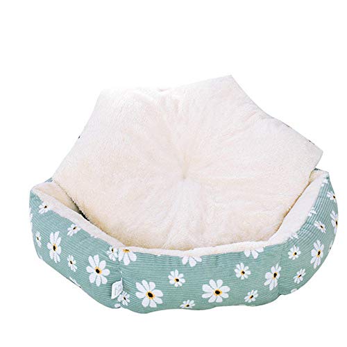 Gulunmun Betten & Sofas Für Katzen Hundebetten Warme Fleece Haustier Hund Katze Bett Haus Hexagon Pet Lounger Kissen Für Kleine Mittlere Hunde Katze Winter Hundehütte Welpen Mat Pet Bed-Green_L von Gulunmun