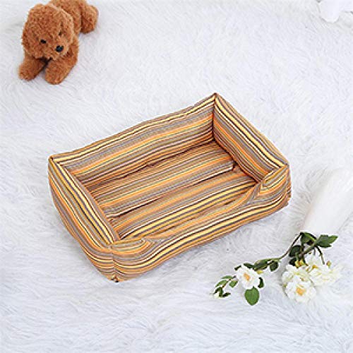 Gulunmun Bunter Druck Stripes Zwinger Atmungsaktives Oxford-Stoff-Hundebett Tragbarer Haustierhund Katze Schlafen -Style_4_60x45x15_cm von Gulunmun