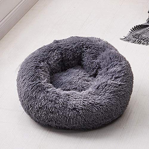 Gulunmun Donut Cuddler Round Donut Cat Cage Zwinger Hundekissen Bett Maschinenwaschbar Wasserabweisend Bottom-Dark_Grey_L_60cm von Gulunmun